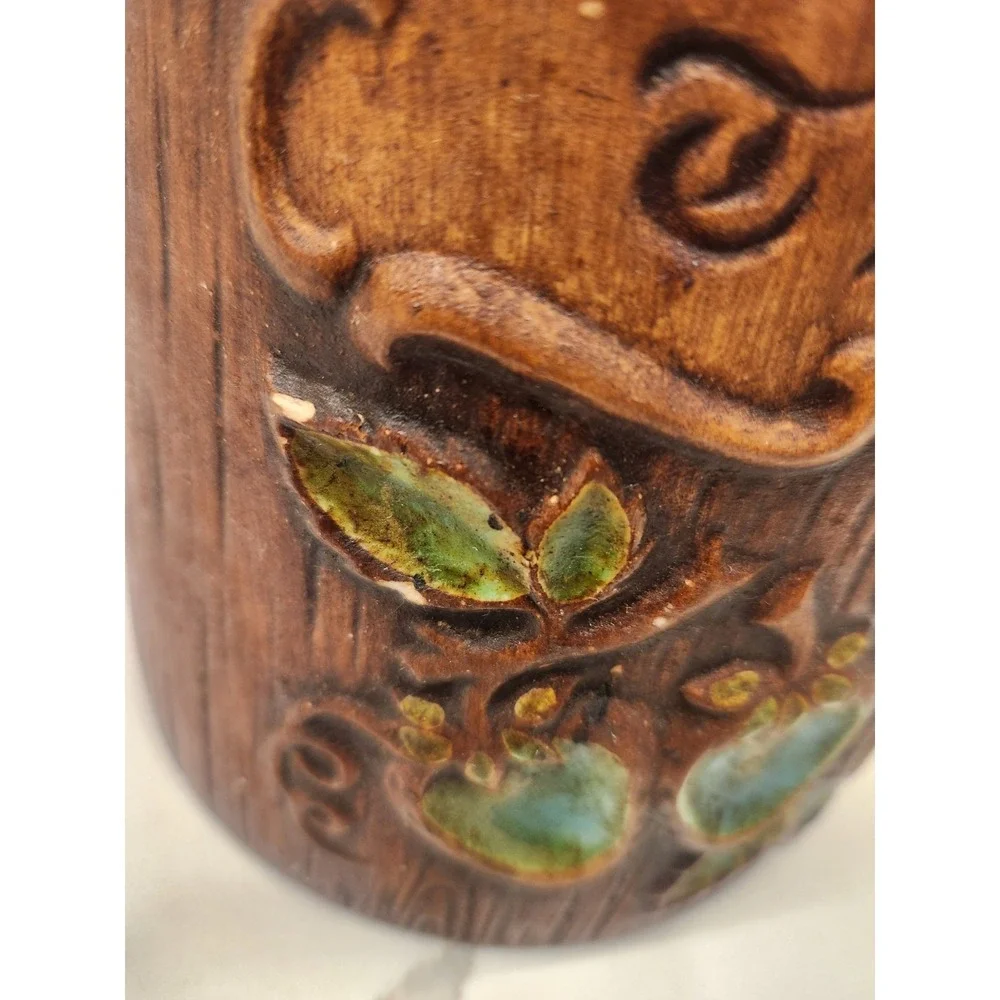 Vintage‎ Treasure Craft Ceramic Green Apple Canister Tea Storage Jar Cottagecore